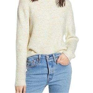 BP size Xs from Nordstrom fuzzy cream marl sweater with rainbow speckles EUC